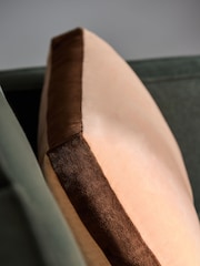 MADE.COM Peach Pink Petra Cotton Velvet Boxy Cushion - Image 2 of 3