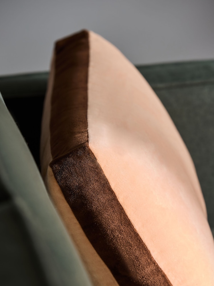 MADE.COM Peach Pink Petra Cotton Velvet Boxy Cushion - Image 2 of 3