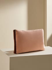 MADE.COM Peach Pink Petra Cotton Velvet Boxy Cushion - Image 3 of 3