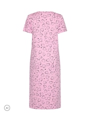 Yours Curve Pink Heart Print Midaxi Nightdresses 2 Pack - Image 7 of 9