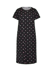 Yours Curve Pink Heart Print Midaxi Nightdresses 2 Pack - Image 8 of 9