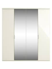 Wiemann Peyton White Glass and Mirror Semi Fitted 4 Door Wardrobe - Image 2 of 4