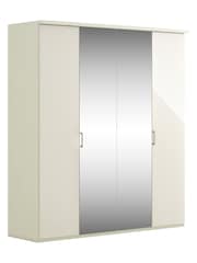 Wiemann Peyton White Glass and Mirror Semi Fitted 4 Door Wardrobe - Image 3 of 4