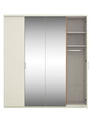 Wiemann Peyton White Glass and Mirror Semi Fitted 4 Door Wardrobe - Image 4 of 4