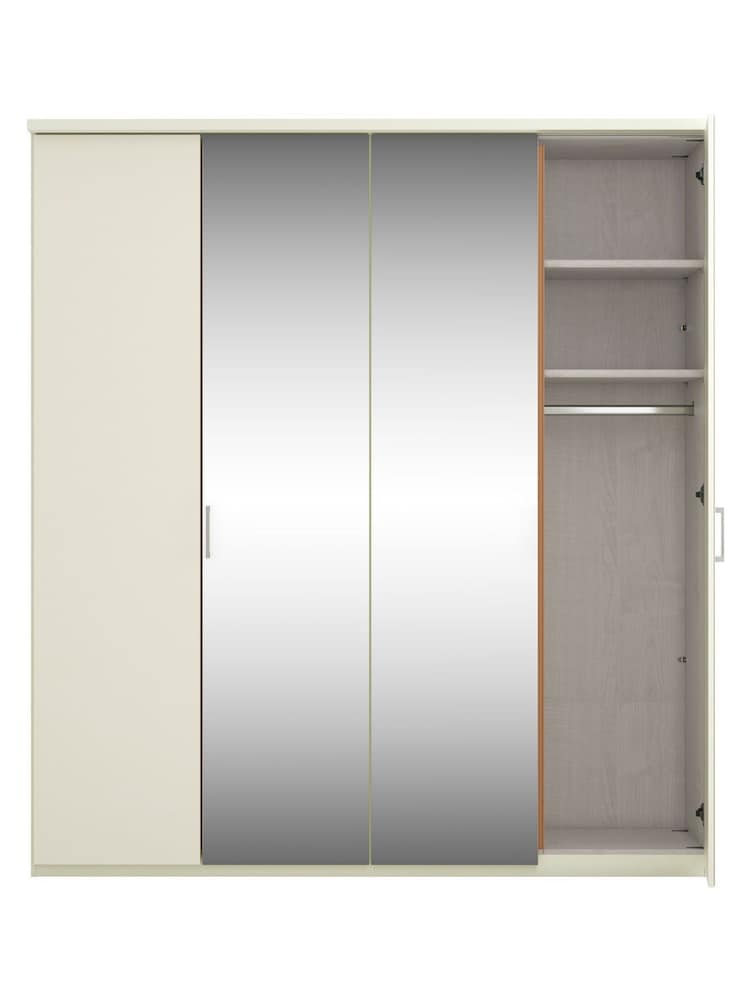 Wiemann Peyton White Glass and Mirror Semi Fitted 4 Door Wardrobe - Image 4 of 4