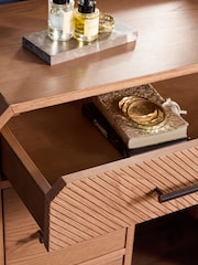 Dark Natural Ellis Oak Wood Console Dressing Table - Image 4 of 10