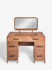 Dark Natural Ellis Oak Wood Console Dressing Table - Image 6 of 10