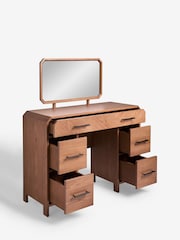 Dark Natural Ellis Oak Wood Console Dressing Table - Image 7 of 10