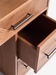 Dark Natural Ellis Oak Wood Console Dressing Table - Image 9 of 10