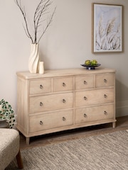 Light Natural Sadie Solid Mango Wood 8 Drawer Chest of Drawers - Image 2 of 9