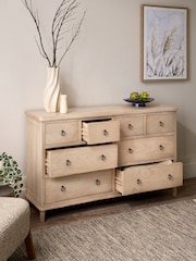 Light Natural Sadie Solid Mango Wood 8 Drawer Chest of Drawers - Image 3 of 9