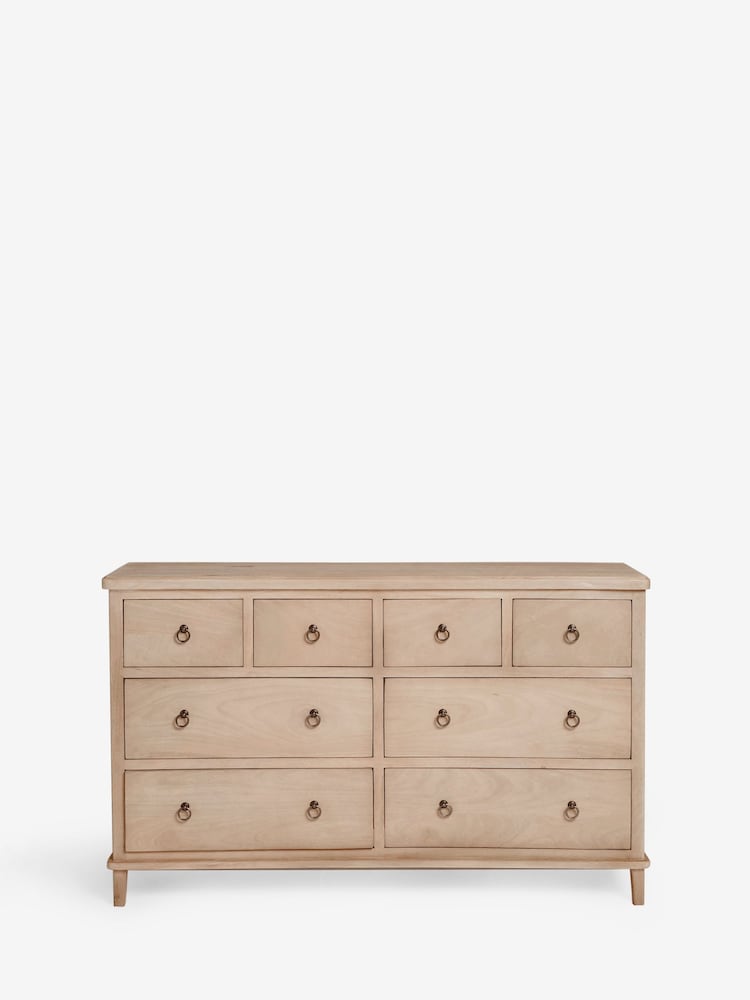 Light Natural Sadie Solid Mango Wood 8 Drawer Chest of Drawers - Image 9 of 9