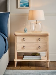 Light Natural Sadie Solid Mango Wood 2 Drawer Wide Bedside Table - Image 1 of 8