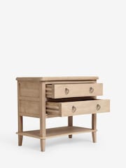 Light Natural Sadie Solid Mango Wood 2 Drawer Wide Bedside Table - Image 6 of 8