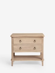 Light Natural Sadie Solid Mango Wood 2 Drawer Wide Bedside Table - Image 7 of 8