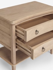Light Natural Sadie Solid Mango Wood 2 Drawer Wide Bedside Table - Image 8 of 8