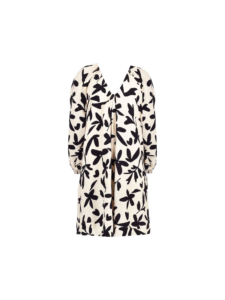 Ro&Zo - Palm Print Scoop Neck White Short Dress - Image 4 of 4