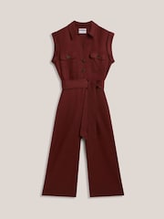 Hobbs Syrup Brown Spencer Linen Jumpsuit - Image 4 of 4