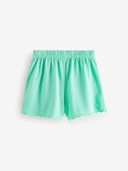 Pink/Green 3 Pack Cotton Scallop Edge Shorts (3mths-7yrs) - Image 2 of 3