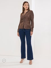 Marrón - Camisa de punto con brillo de Star by Julien MacDonald - Imagen 2 de 6