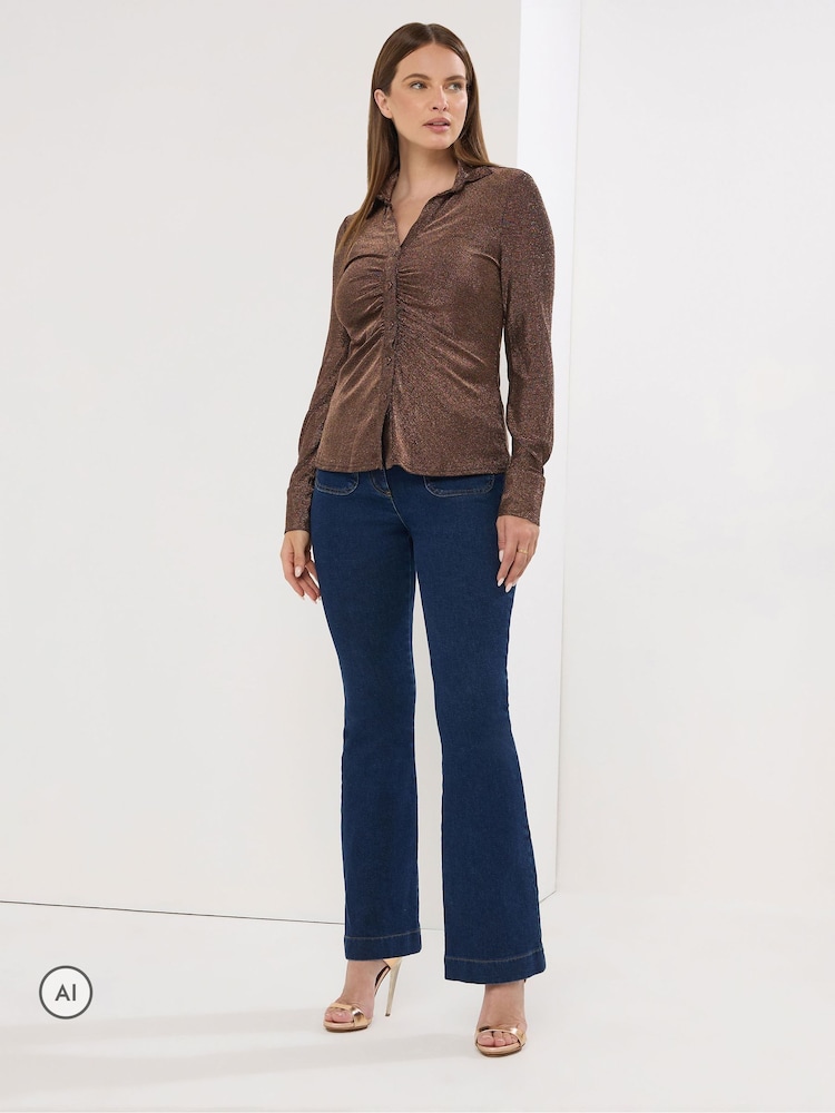 Marrón - Camisa de punto con brillo de Star by Julien MacDonald - Imagen 2 de 6 Marrón - Camisa de punto con brillo de Star by Julien MacDonald - Imagen 2 de 6