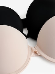 Victoria's Secret Pink Marzipan Nude/Black Super Push Up 2 Pack Bra - Image 5 of 8