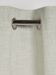 Sage Green Fine Bouclé Eyelet Lined Curtains - Image 3 of 5