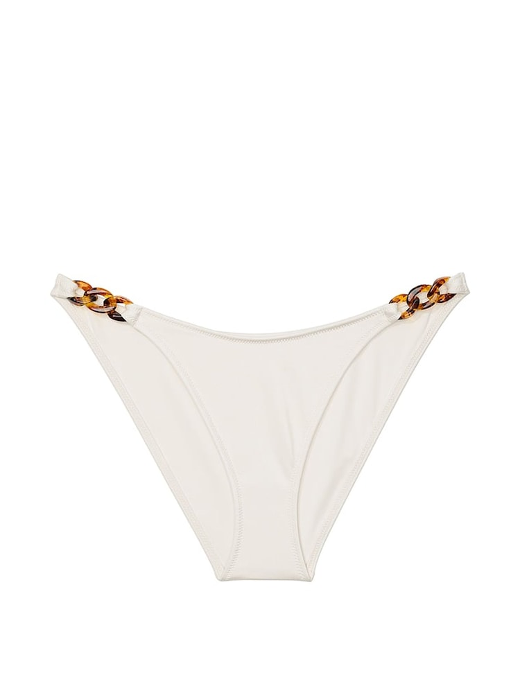 Victoria's Secret Coconut White Cheeky Swim Chain Bikini Bottom - Image 3 of 3
