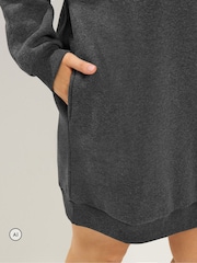 Yours Curve Grey Cotton Blend Sweatshirt Dress - Image 4 of 6