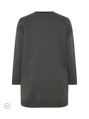 Yours Curve Grey Cotton Blend Sweatshirt Dress - Image 6 of 6