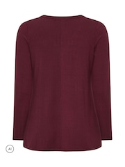 Yours Curve Red Henley Swing Top - Image 6 of 6