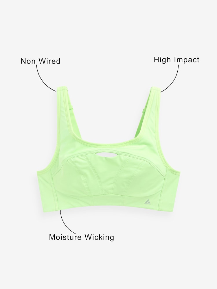 Lime Green Next Active Sports DD+ Antibounce Extra High Impact Bra - Image 1 of 7