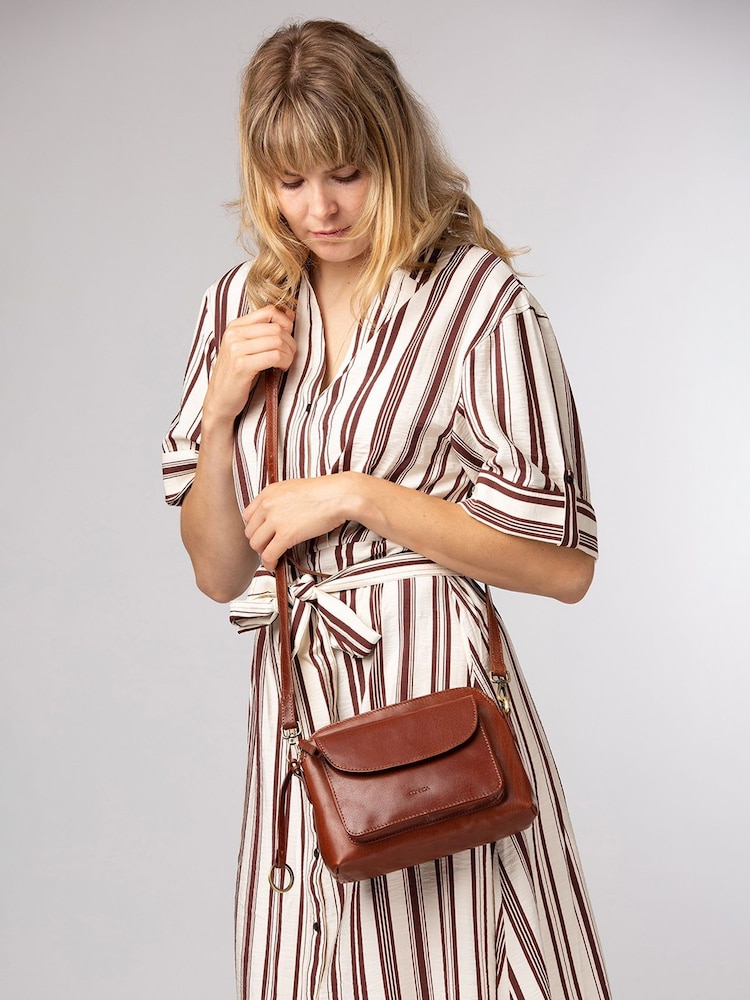 Conkca Brown 'Starling' Leather Cross-Body Bag - Image 2 of 6
