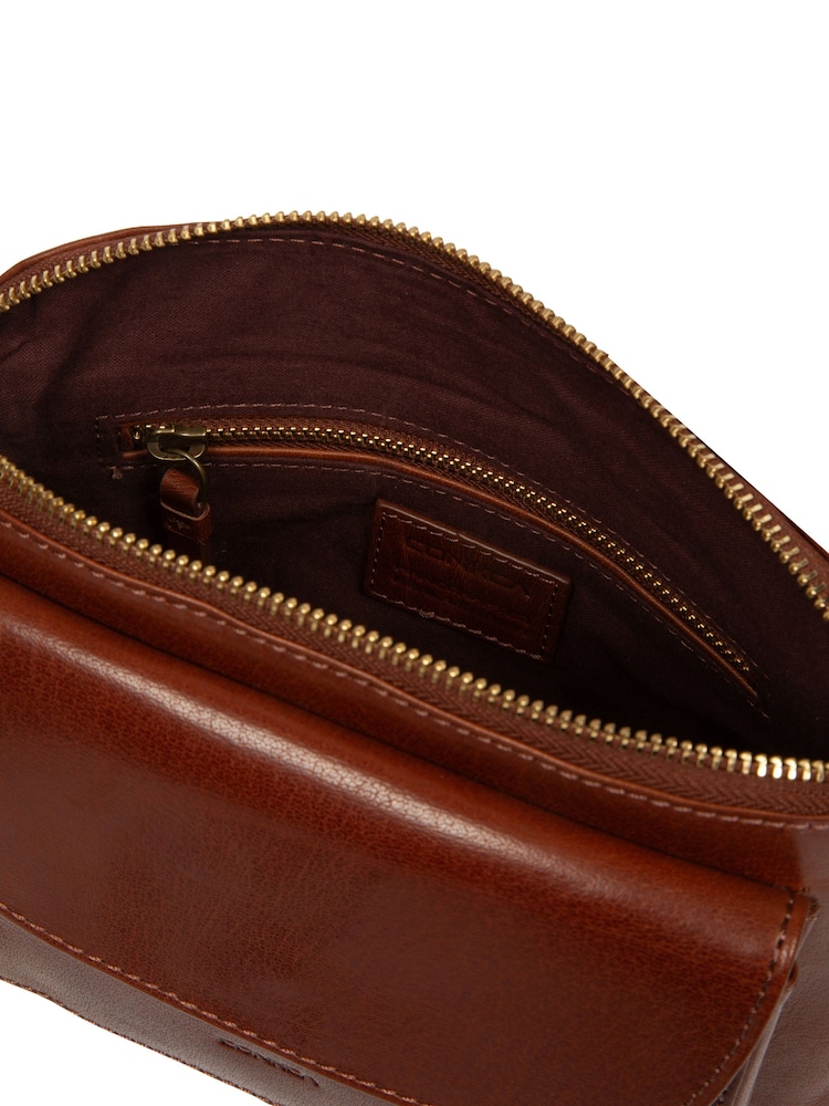 Conkca Brown 'Starling' Leather Cross-Body Bag - Image 6 of 6