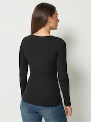 Long Tall Sally Green/Black Ribbed Boat Neck Tops 2 Pack - Image 4 of 9