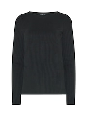 Long Tall Sally Green/Black Ribbed Boat Neck Tops 2 Pack - Image 6 of 9