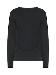 Long Tall Sally Green/Black Ribbed Boat Neck Tops 2 Pack - Image 7 of 9