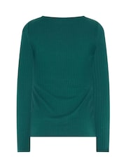Long Tall Sally Green/Black Ribbed Boat Neck Tops 2 Pack - Image 9 of 9