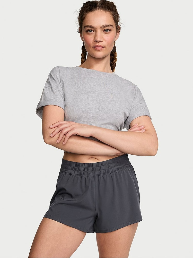 Victoria's Secret Grey Onyx Running Shorts - Image 1 of 3 Victoria's Secret Grey Onyx Running Shorts - Image 1 of 3
