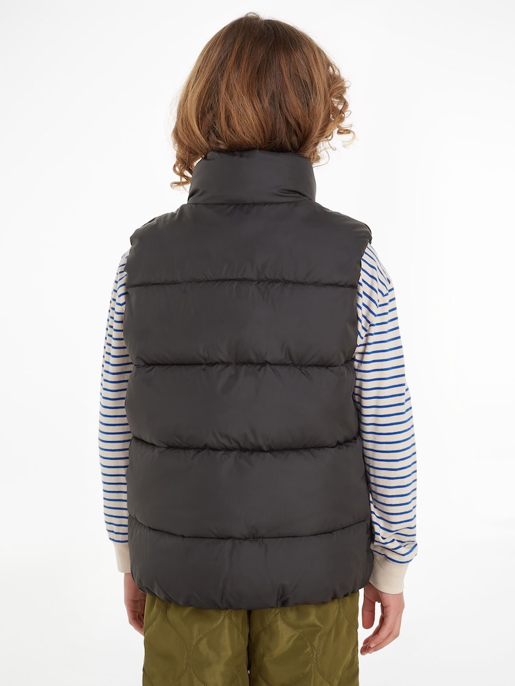 Tommy Hilfiger Black Kids Essential Padded Gilet - Image 2 of 6 Tommy Hilfiger Black Kids Essential Padded Gilet - Image 2 of 6