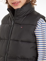 Tommy Hilfiger Black Kids Essential Padded Gilet - Image 3 of 6