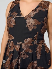 Μαύρο - Yours Curve Flower Applique Mini Dress - Εικόνα 3 από 5
