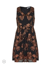 Μαύρο - Yours Curve Flower Applique Mini Dress - Εικόνα 4 από 5