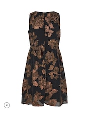 Μαύρο - Yours Curve Flower Applique Mini Dress - Εικόνα 5 από 5