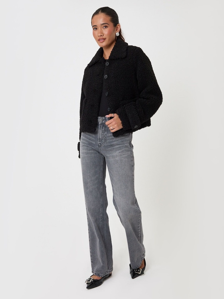 Threadbare Black Borg Cropped Jacket - Image 1 of 5