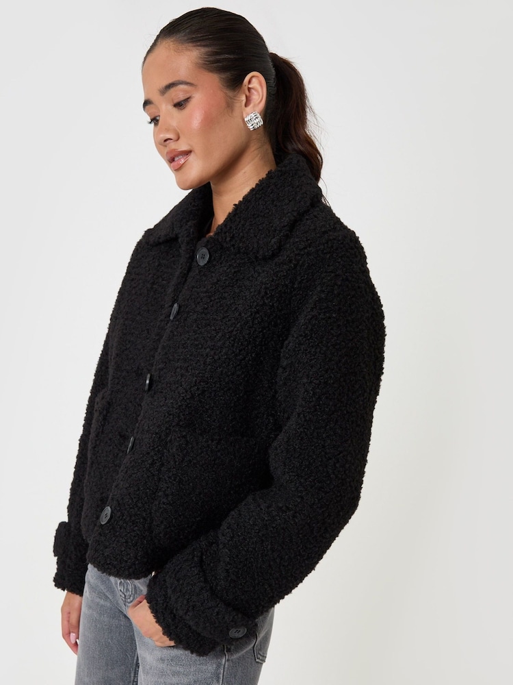 Threadbare Black Borg Cropped Jacket - Image 2 of 5