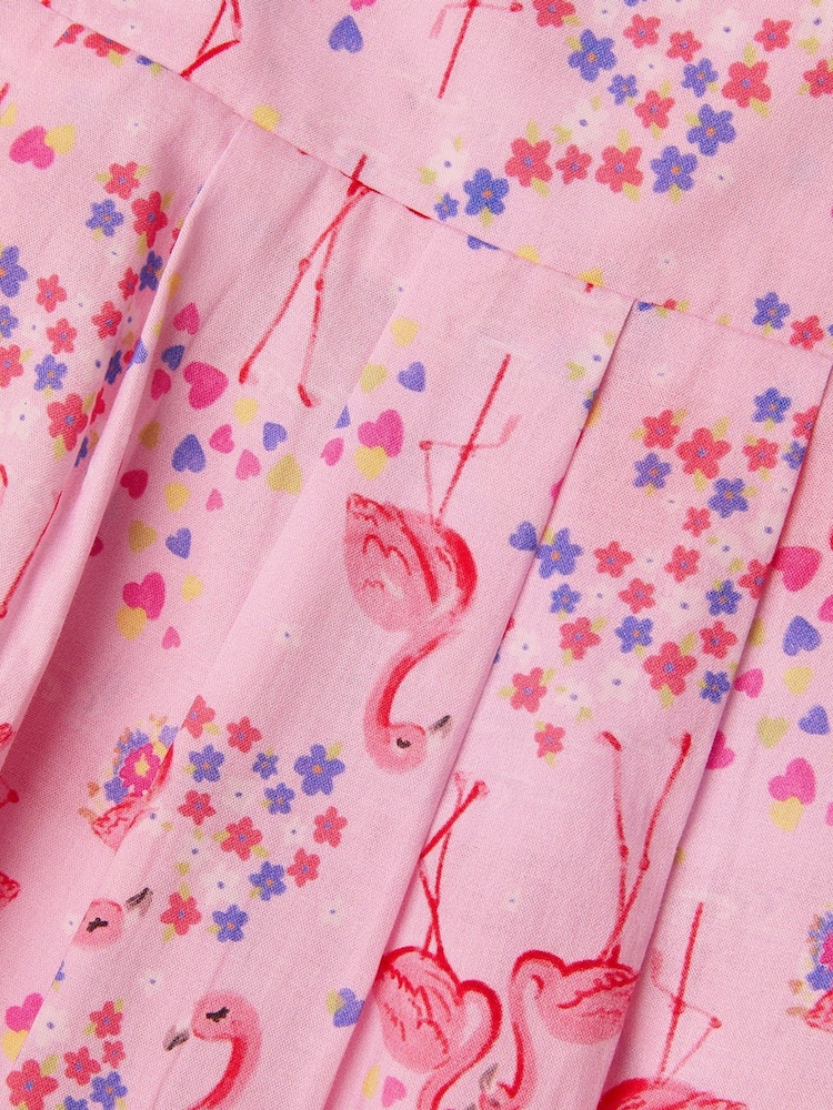 Monsoon Pink Baby Flamingo 100% Cotton Romper - Image 3 of 3