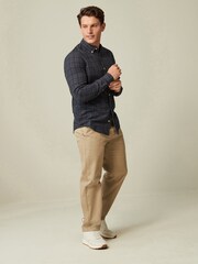 Navy Blue Check Long Sleeve Shirt - Image 2 of 7