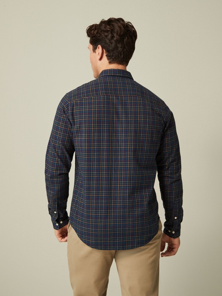 Navy Blue Check Long Sleeve Shirt - Image 3 of 7