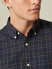 Navy Blue Check Long Sleeve Shirt - Image 4 of 7